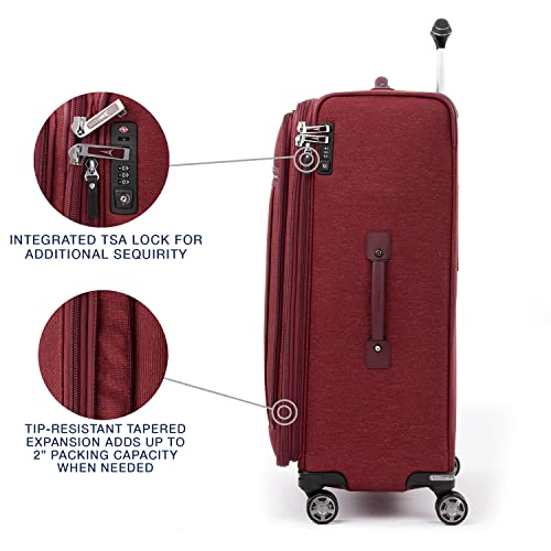 Travelpro Platinum Elite Checked Luggage Spinner, Red, 29-Inch - color: Bordeaux Red, size: Checked-Large 29-Inch