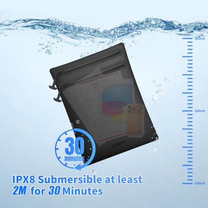 HONTOM IPX8 Waterproof Boat Document Holder with 2-Pockets, 15.3"x11.8"