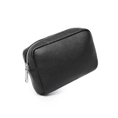 Makeup Bag for Purse Travel Cosmetic Bag (PU Black) - color: Black