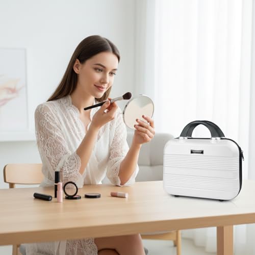 14 Inch Waterproof Hard Shell Travel Makeup Case (White) - color: H007-White-14 Inch