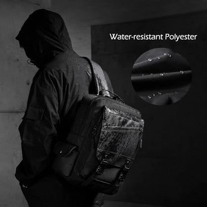 Leaper Crossbody Messenger Bag for Men: 13L Multi-pocket Satchel Sling Bags - color: Black