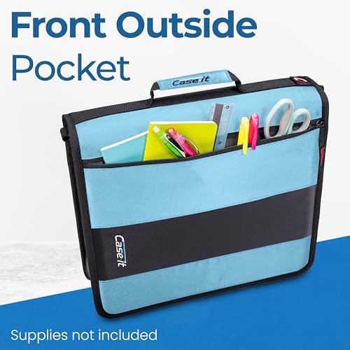 Case-it School Zipper Binder | 2-Inch O-Rings | 350-Sheet | D-251 Teal - color: Teal Blue, size: 1 Pack