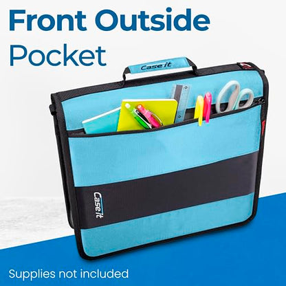 Case-it School Zipper Binder | 2-Inch O-Rings | 350-Sheet | D-251 Teal - color: Teal Blue, size: 1 Pack