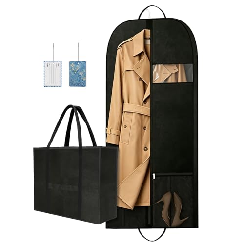 54" Large Garment Bag, Breathable Hanging Clothes Cover with Handle - size: V-G-54in-1P-2