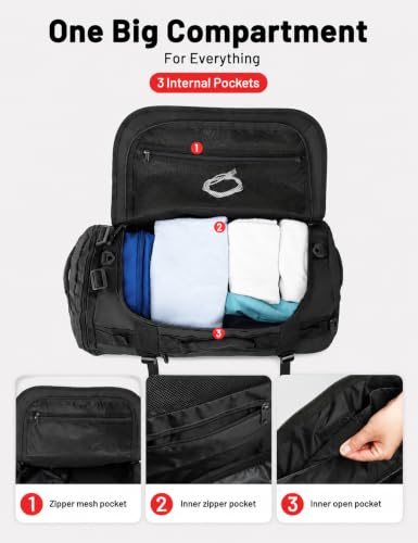 MIER 여행용 캠핑 체육관 스포츠용 대형 더플 백 백팩, 45L/60L/90L - color: 블랙., size: 90L