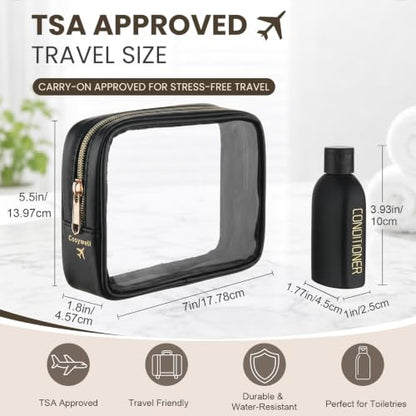 Cosywell 3.4oz 5 Pack Travel Bottles for Toiletries Black Toiletry Bottles - color: A-Black-3label2blank