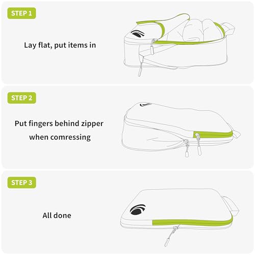 Cipway Compression Packing Cubes Set (White 6pcs) - color: White, size: 6PCS