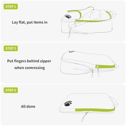 Cipway Compression Packing Cubes Set (White 6pcs) - color: White, size: 6PCS