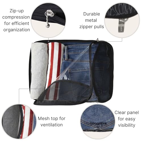 Baggallini Compression Cube 4-piece Set - color: Midnight Blossom Print