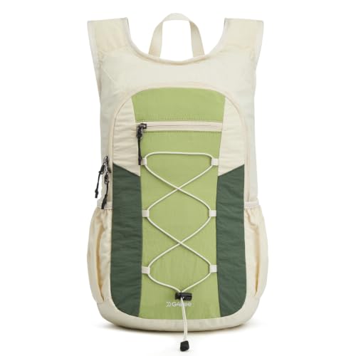 G4Free 20L Lightweight Packable Hiking Backpack for Women Men - color: Beige+lime Green+forest Green