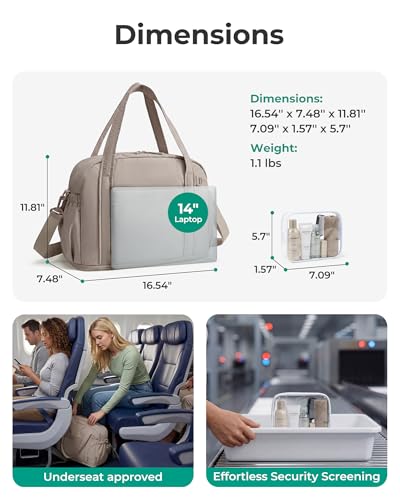 BAGSMART Expandable Personal Item Travel Bag, 2 Set Duffel Bag for Women - color: Chocolate