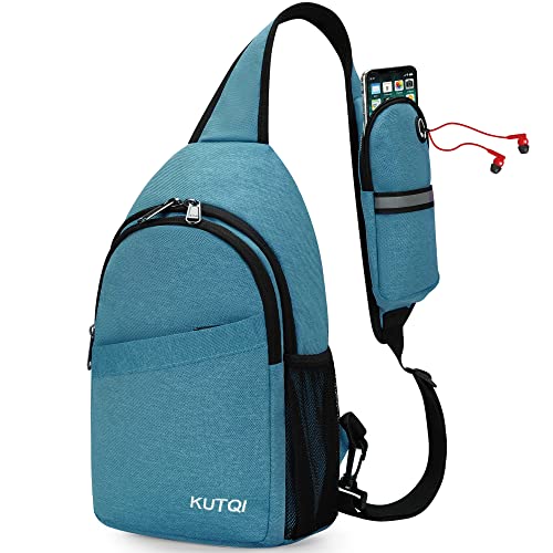 Crossbody Sling Bag for Women Men Multipurpose Sling Backpack Travel Essentials Hiking Shoulder Bag Daypack - color: A1-teal Blue