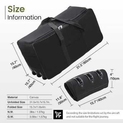 REDCAMP 85L/120L/140L Foldable Duffle Bag with Wheels, Large Travel Duffel Bag - color: 120L Black
