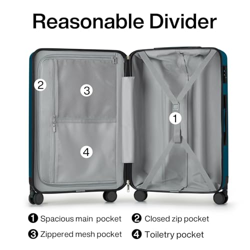 Hanke Luggage Sets 3 piece Carry On Luggage with Wheels PC Hard Shell Suitcases Lightweight Checked Travel Luggage Extra Large Travel Suitcase Woman Men 20/24/29 Inch(Caribbean Blue) - color: Caribbean Blue, size: 3 Pc Set(20/24/29)