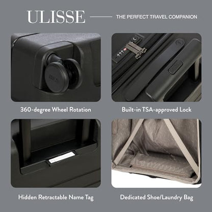 Bric's B|Y Ulisse Checked Luggage with Spinner Wheels – Expandable Lightweighted Hard Shell Suitcase, TSA Combination Lock - Removeable Wash Bag Included - 30 Inch, Black - color: Black, size: Checked-large