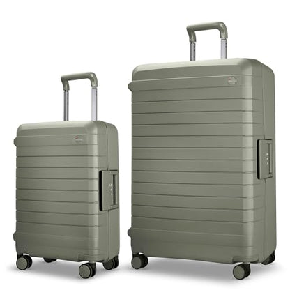 Luggage Sets 2 Piece, 20/28 Inch Hardside Zipperless Durable Suitcases with Spinner Wheels & TSA Lock, Green - color: Green