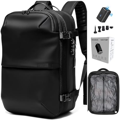 60L Vacuum Backpack Travel, TSA Lock, Charging Port, Waterproof - size: 60L with Pump