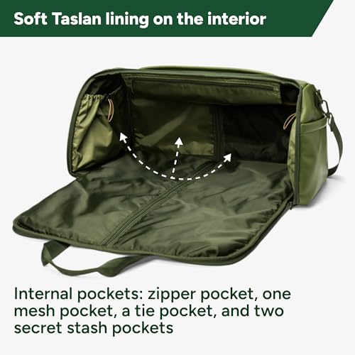 Halfday Convertible 2-in-1 Vegan Leather Premium Garment Duffel 45L, Leaf - color: Leaf, style: Premium, Vegan Leather, 45l