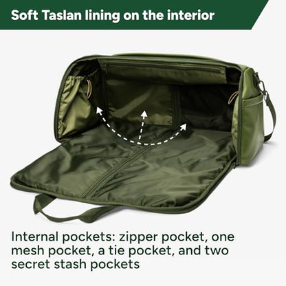 Halfday Convertible 2-in-1 Vegan Leather Premium Garment Duffel 45L, Leaf - color: Leaf, style: Premium, Vegan Leather, 45l