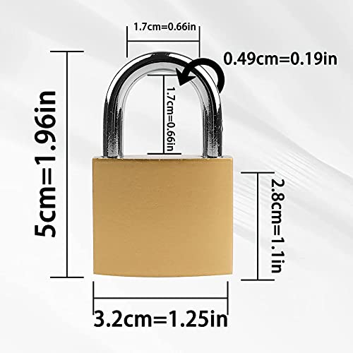 XFJSAK 2 Pcs Small Keyed Padlocks, Locker Lock, Locks with Keys 32mm, Gold, Compact, Hardened Alloy, Securing Luggage, Gym Lockers - color: 2 PCS 32mm Yellow