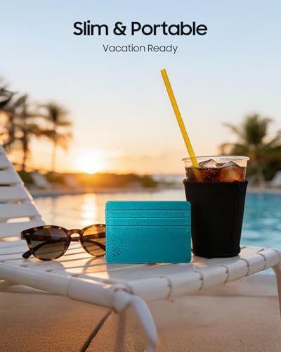 FINTIE Slim Minimalist Front Pocket Wallet RFID Blocking Credit Card Holder - color: Legacy Teal