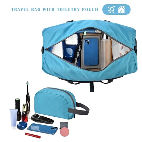 Felipe Varela Foldable Duffle Bag for Travel Weekend Overnight Gym Camping - color: B MintGreen, size: 85L