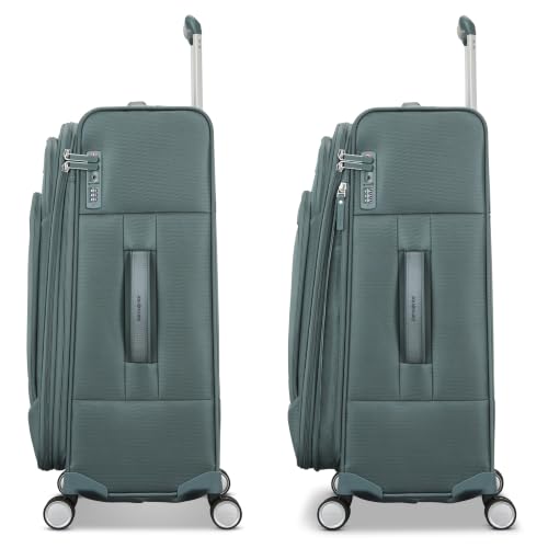Samsonite Soft-Sided 3-PC: 20/24/29” (Carry-on, Medium & Large) Lightweight Expandable PortLift Luggage Set: Durable, 4 Spinner Wheels, Adjustable Handle, TSA Lock, 2 Front & Side Pocket- Teal - color: Deep Atlantic Green, size: 3-Piece (20"/25"/29")