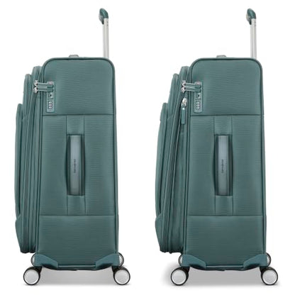 Samsonite Soft-Sided 3-PC: 20/24/29” (Carry-on, Medium & Large) Lightweight Expandable PortLift Luggage Set: Durable, 4 Spinner Wheels, Adjustable Handle, TSA Lock, 2 Front & Side Pocket- Teal - color: Deep Atlantic Green, size: 3-Piece (20"/25"/29")