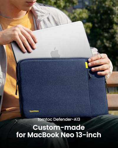tomtoc 360° Protective Laptop Sleeve 13-inch MacBook Neo A3404 (2026) - color: Navy Blue, size: 13 Inch for New MacBook Neo