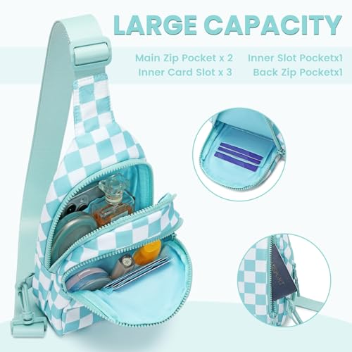 FODOKO Small Sling Bag for Women Adjustable Crossbody Bag with,Water-Resistant Lightweight Fanny Pack for Travel,Hiking : Clothing, Shoes & Jewelry - color: Ice Blue
