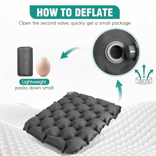 Inflatable Seat Cushion Portable Lightweight Stadium Seat Pad - color: Grey