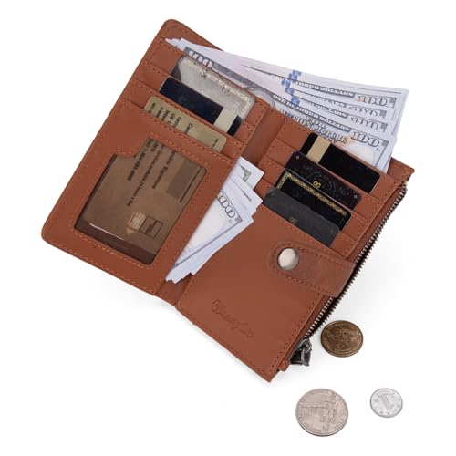 Wrangler Wallet for Women Bifold Card Holder with Zipper and ID Window - color: Leopard Print