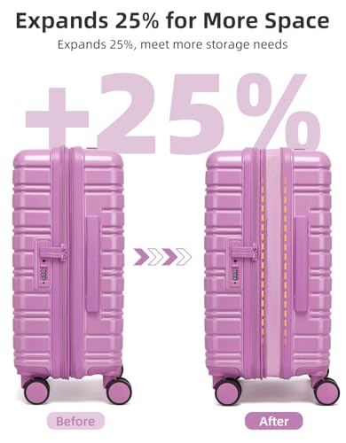 LARVENDER Carry On Luggage 22x14x9 Airline Approved, Suitcases with Wheels - color: Berry 1