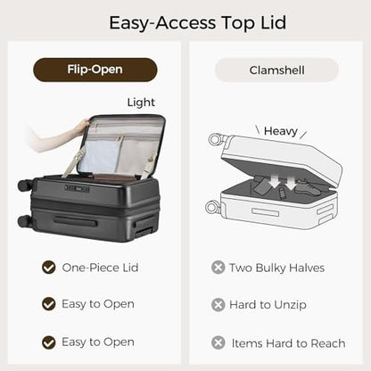 Carry on Luggage Expandable Travel Luggage Top Opening Suitcase with TSA Lock and Usb Built in,Lightweight Rolling Suitcases with Spinner Wheels,PC Hard Shell Suitcases