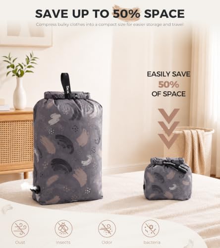 Travel Laundry Bag, Pump-Free Compression for Dirty Clothes - color: Abstract Gray, size: 23" L × 17" W × 6.5" H