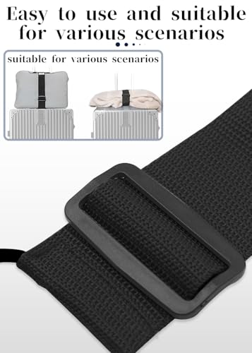 Luggage Straps Bag Bungee Luggage Straps Suitcase Adjustable Belt，Add a Bag Easy to Travel Suitcase Elastic Strap Belt Luggage Accessories(Black) - size: Black-1PCS