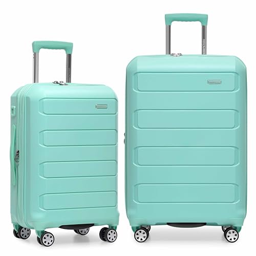 Traveler's Choice Pagosa Hardshell Expandable Luggage with Spinner Wheels, Mint, 2-Piece Set (22/27) - color: Mint, size: 2-Piece Set (22/27)