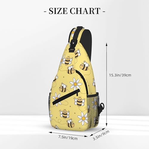 Women's Hiking Daypack Sling Bag Crossbody Backpack - Bee | Polyester,10L, Lightweight, Anti-Theft, Water Resistant - color: Bee