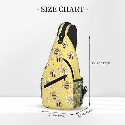 Women's Hiking Daypack Sling Bag Crossbody Backpack - Bee | Polyester,10L, Lightweight, Anti-Theft, Water Resistant - color: Bee