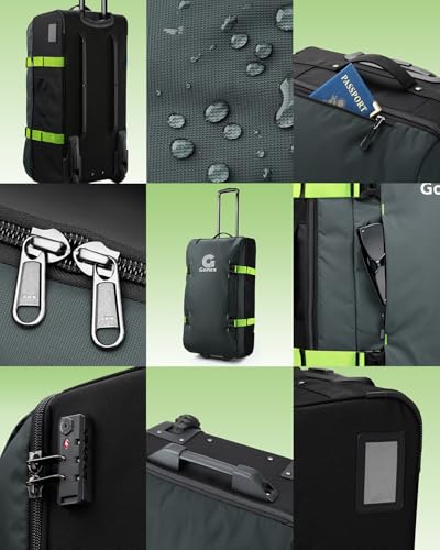 Gonex Rolling Duffle Bag with Wheels, Water-Repellent Nylon, 30 in, Olive - color: Dark Green