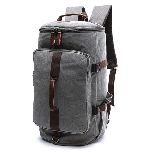 IT'SCARL Mens backpack, Large backpack for travel, Carry-on, canvas bag, 17 inch computer waterproof back pack(grey) - color: Grey