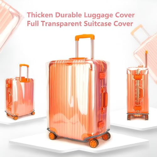 3 PCS Luggage Covers for Suitcase TSA Approved, 20/24/28 Inch - color: Full Clear, size: 20/24/28 Inch (3 Sizes)