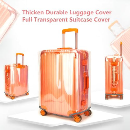 3 PCS Luggage Covers for Suitcase TSA Approved, 20/24/28 Inch - color: Full Clear, size: 20/24/28 Inch (3 Sizes)