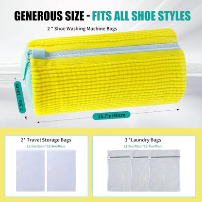 2 Sets of Shoe Washing Machine Bag Kit 3 In One,Laundry Bags