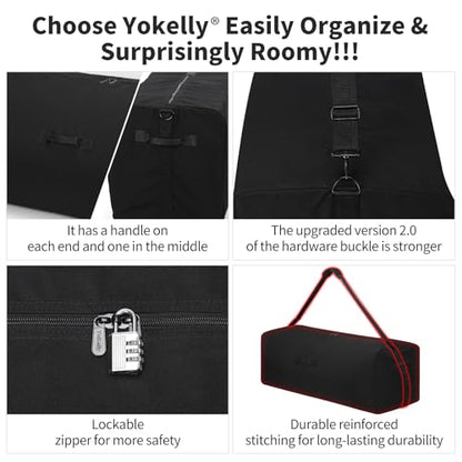 42 Inch Canvas Duffel Bag 150L Extra Large Luggage Duffle for Travel Sport and Camping - Black - size: 150L-42in*15in*15in