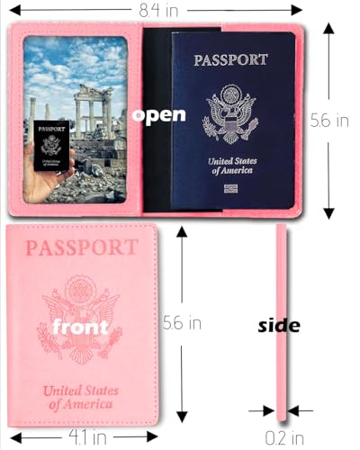 Sizobi Leather Passport Holder Covers, Passport Holder for Travel Women - color: Pink