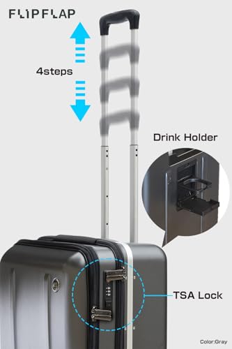 FLIP The Suitcase That Turns Into a Shelf 47L Carry-On Lightweight Polycarbonate Silent Detachable Wheels TSA Lock Front-Open PC Cabin Approved for Business Travel Easy Caster Replacement (Black) - color: Black