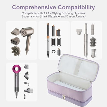 BAGCRAZY Travel Case for Shark FlexStyle & Dyson Airwrap, Purple - color: Purple