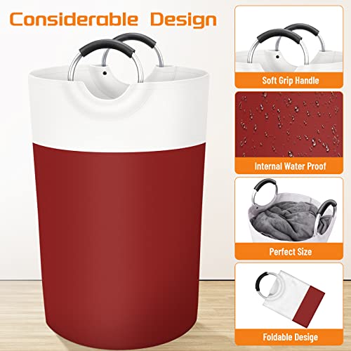 BlissTotes 115L Laundry Basket, Freestanding Collapsible Hamper, Red - color: Red, size: 115L
