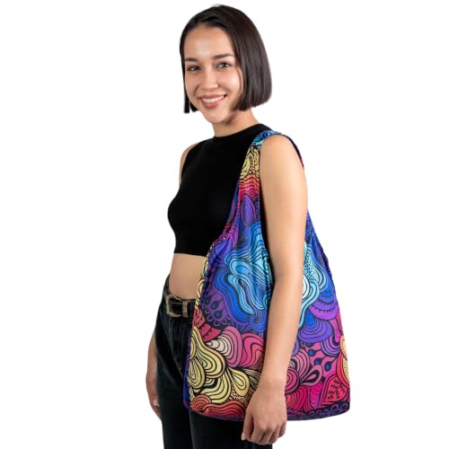 Nanobag Standard 19L Tote Foldable Packable Reusable Grocery Shopping Bag - color: Psychedelic